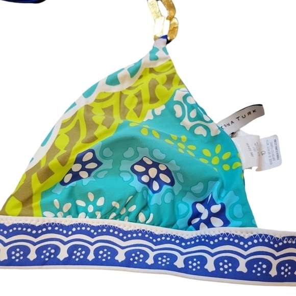Trina Turk Seychelles Triangle Bikini Top w/Matching Hipster Bottoms Size 8 / 10 - Picture 11 of 13